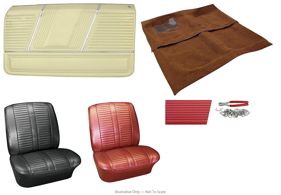 Photo of Interior Kit, 1965 Catalina 2+2 Stage I, Buckets, Conv., Assm. Ft Pnls, AT/MT