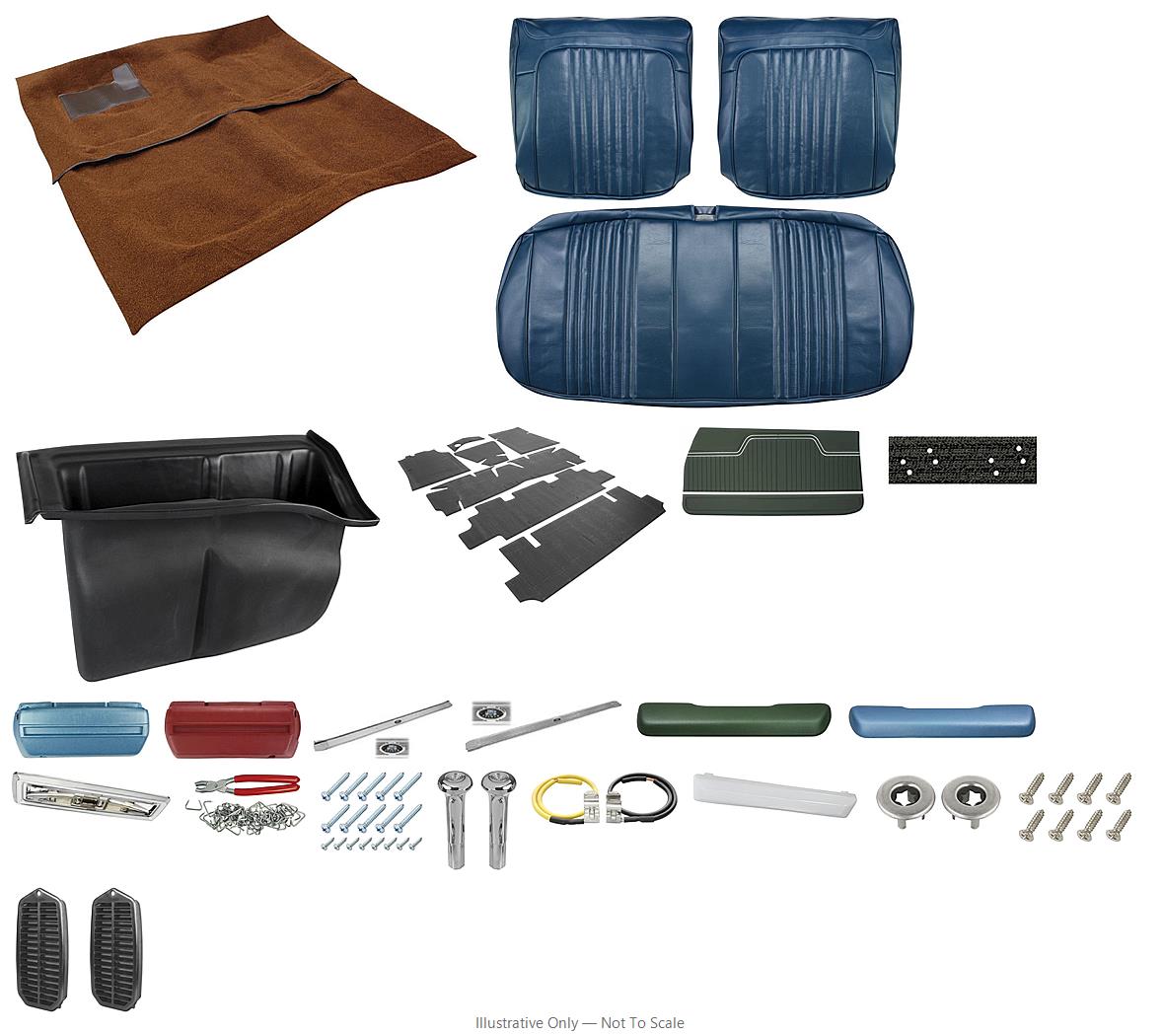 Photo of Interior Kit, 1971-72 El Camino Stage II, Split Bench, PUI