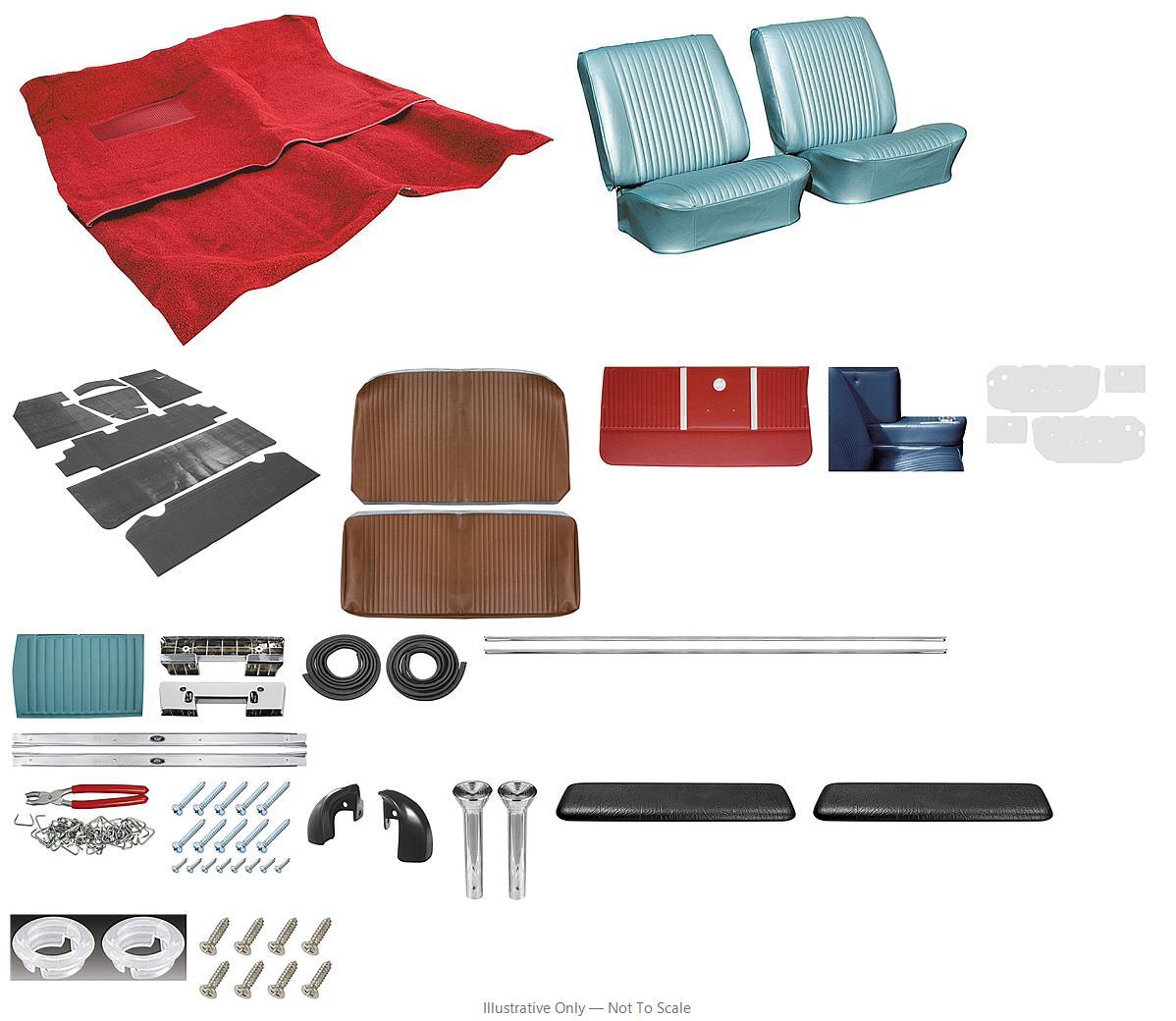 Photo of Interior Kit, 1964 Chevelle Stage II, Buckets, Convertible-LEGENDARY