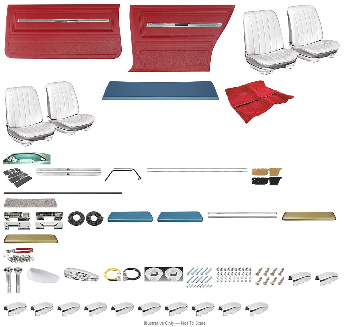 Photo of Interior Kit, 1966 Chevelle Stage II, Buckets, Coupe, LEG
