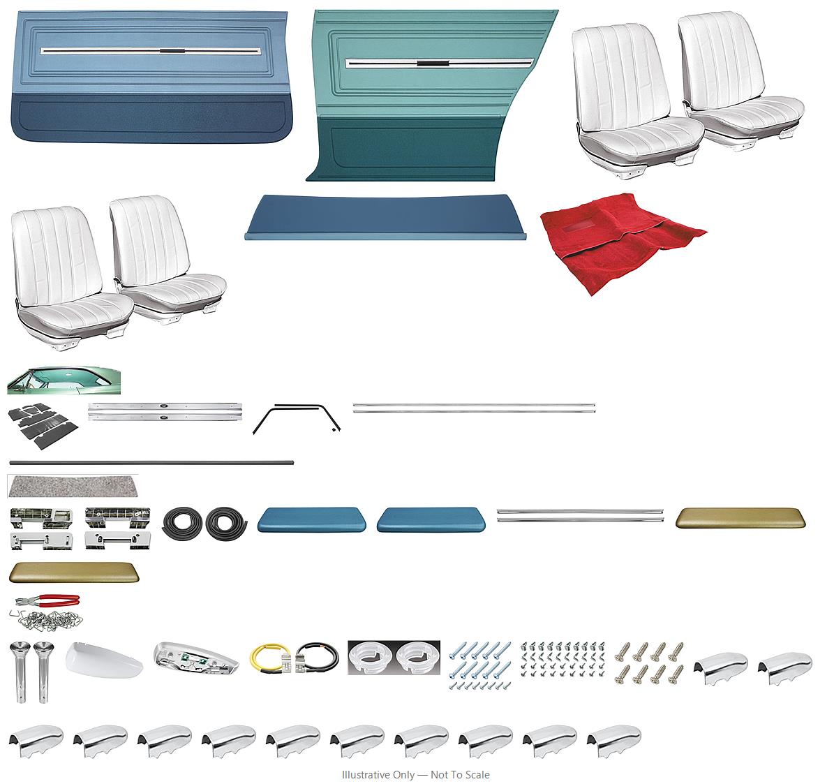 Photo of Interior Kit, 1966 Chevelle Stage II, Buckets, Coupe, PUI