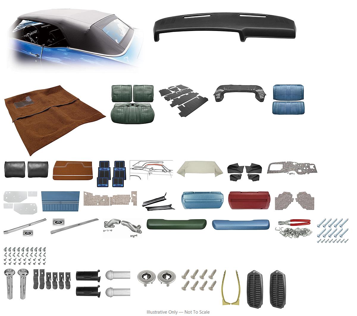 Photo of Interior Kit, 1970 Chevelle Stage III, Split Bench, Convertible PW, Legendary