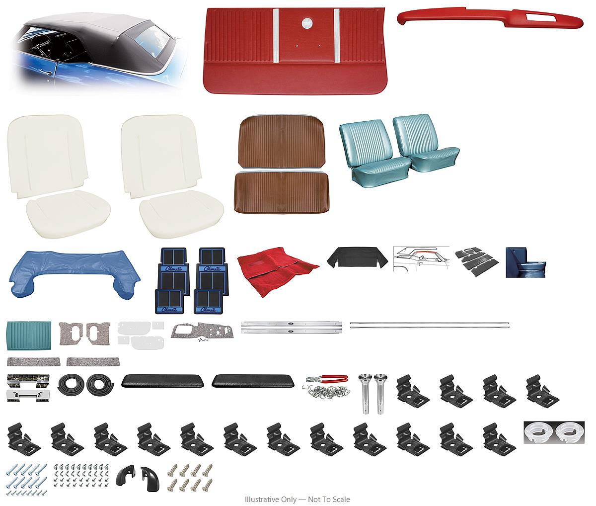 Photo of Interior Kit, 1964 Chevelle Stage III, Buckets, Convertible-LEGENDARY