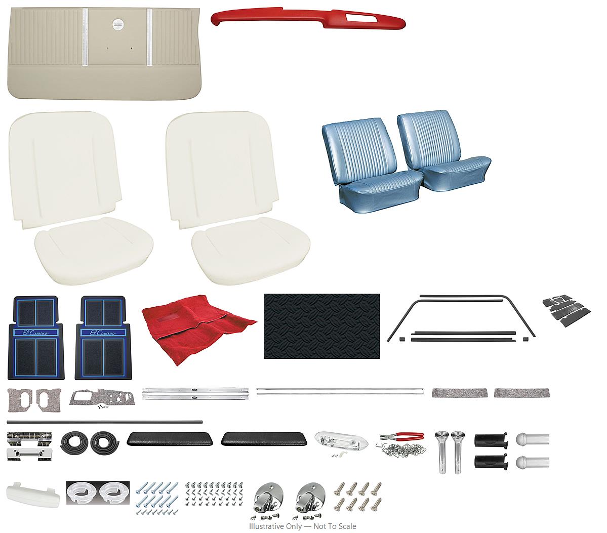 Photo of Interior Kit, 1964 El Camino Stage III, Buckets-DISTINCTIVE