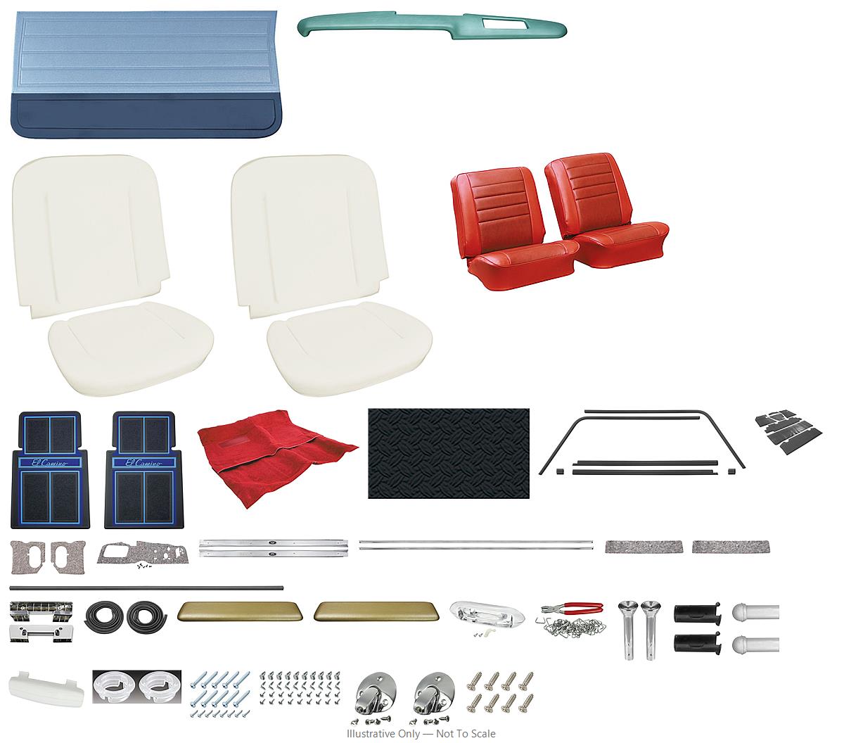 Photo of Interior Kit, 1965 El Camino Stage III, Buckets-DISTINCTIVE