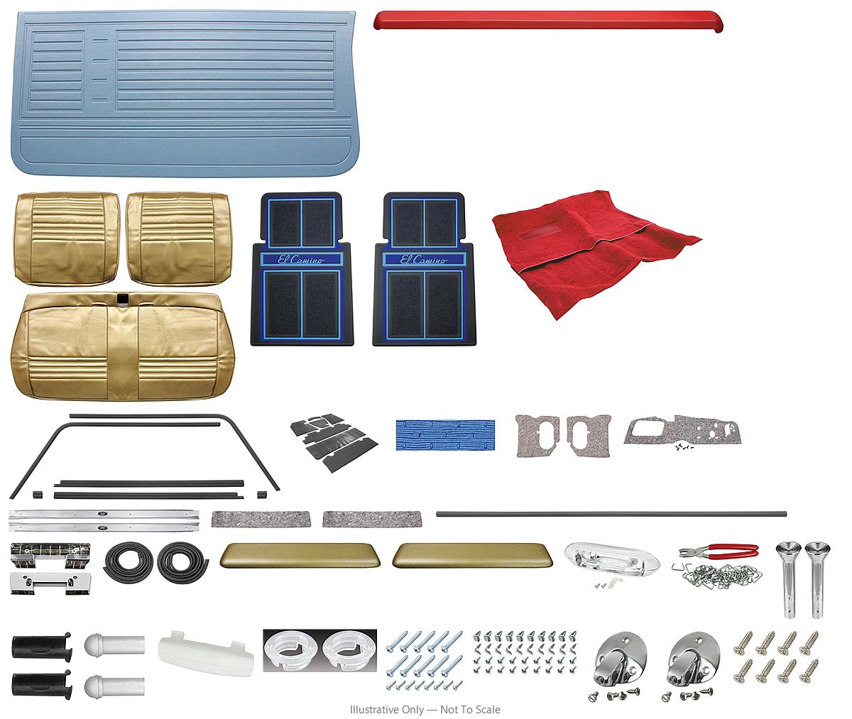 Photo of Interior Kit, 1967 El Camino Stage III, Split Bench, DI