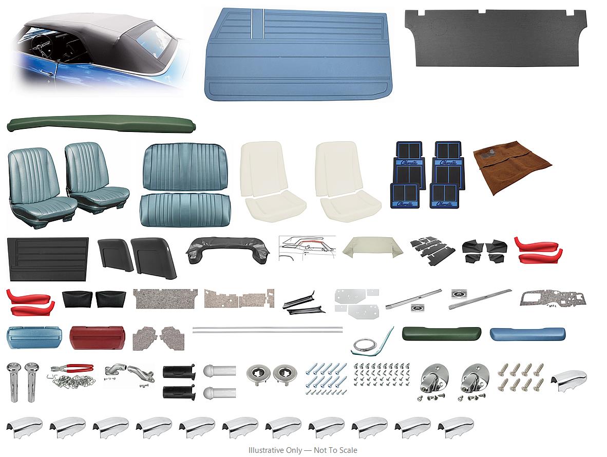 Photo of Interior Kit, 1968 Chevelle Stage III, Buckets, Convertible Plastic, LEG