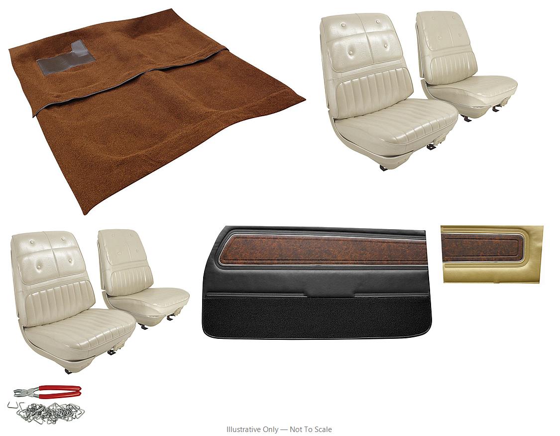 Photo of Interior Kit, 1970 Cutlass Holiday & 442 , Stage I, Buckets, CnvP, Distinctive