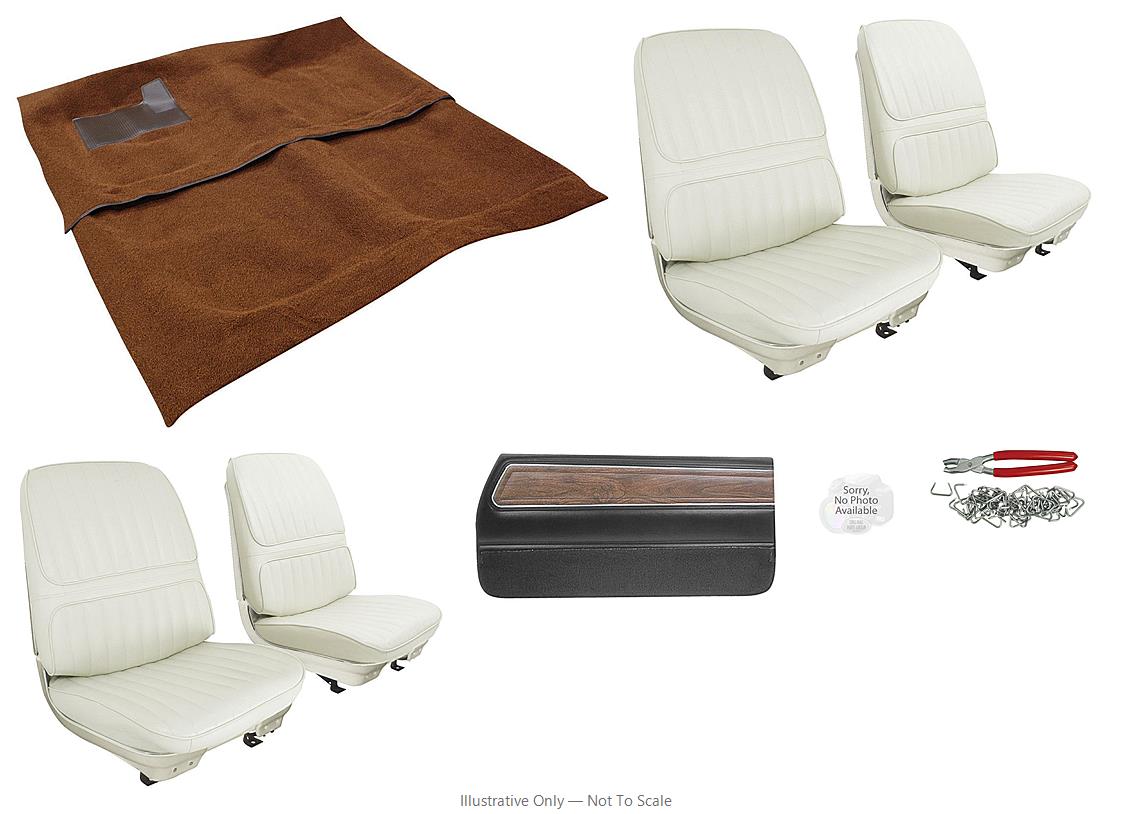 Photo of Interior Kit, 1971-72 Cutlass Holiday & 442 , Stage I, Buckets, CnvP, Dist