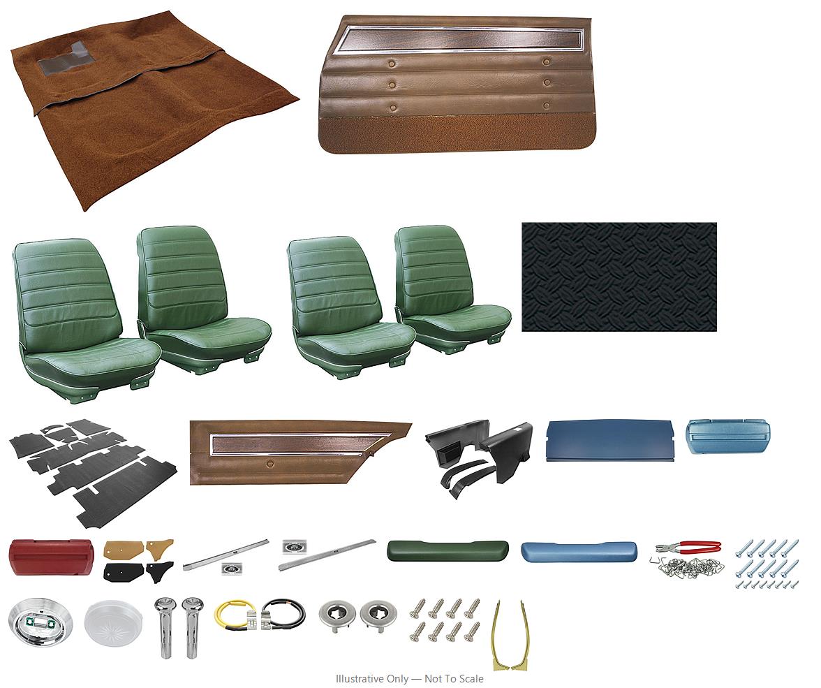 Photo of Interior Kit, 1972 Cutlass Holiday & "S", Stage II, Bench, Coupe, Legendary