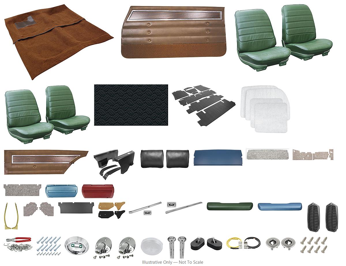 Photo of Interior Kit, 1972 Cutlass Holiday & "S", Stage III, Bench, Coupe, Legendary