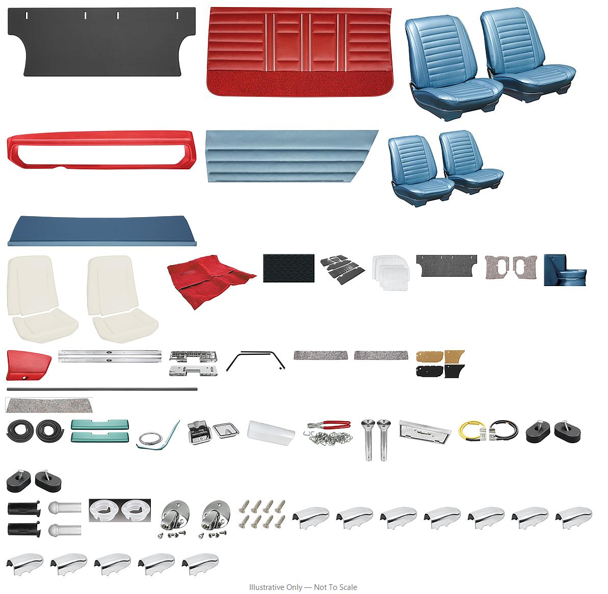 Photo of Interior Kit, 1967 Cutlass Holiday, Stage III, Buckets, Coupe, Legendary