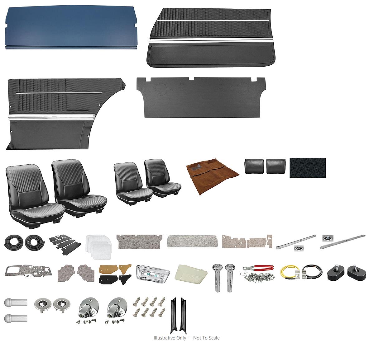 Photo of Interior Kit, 1968 Cutlass S/442, Stage III, Bench, Holiday Coupe LEG