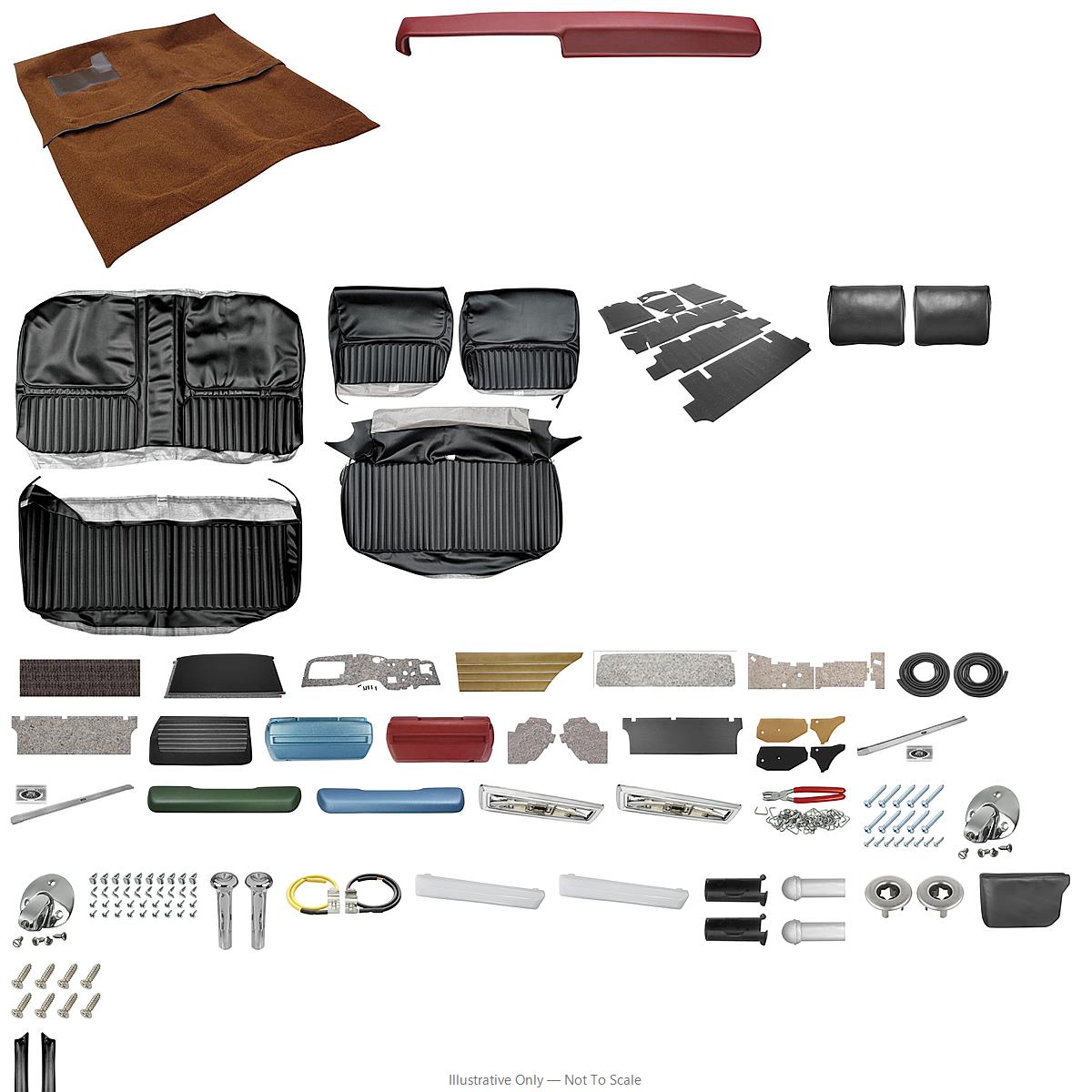Photo of Interior Kit, 1968 Skylark Stage III, Cstm Bench, Coupe w/o Armrest, w/o AC, LEG