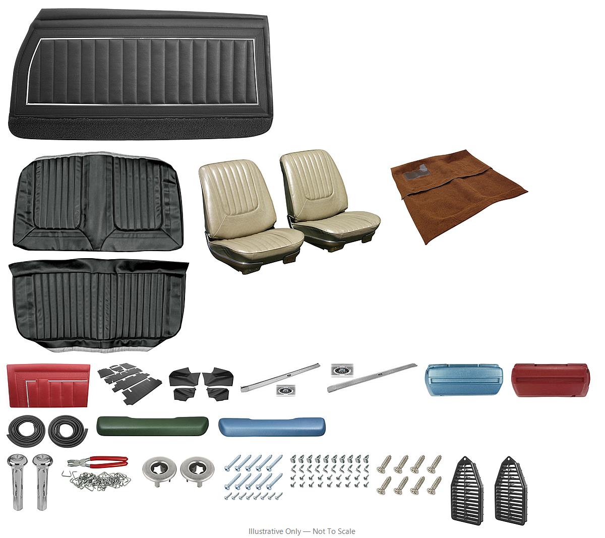 Photo of Interior Kit, 1969 Skylark Stage II, Custom Bench W/ Armrest, Convertible PUI