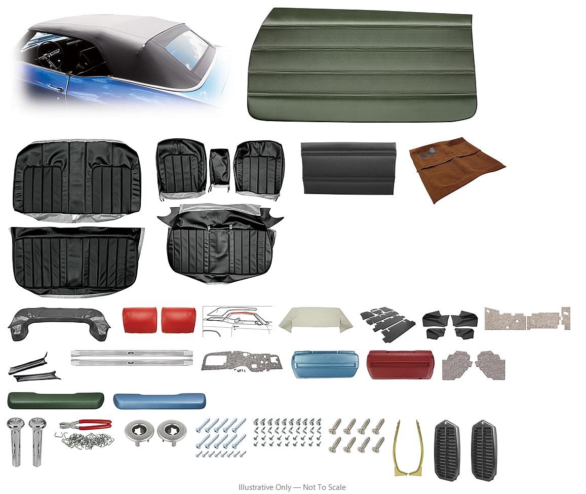 Photo of Interior Kit, 1970 Skylark (Custom) Stage III, SB w/ AR, Convertible PW, PUI