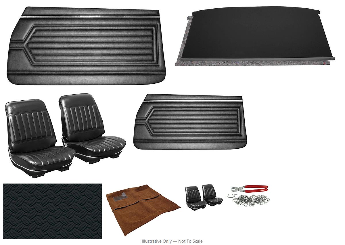 Photo of Interior Kit, 1971-72 Skylark (Standard) Stage I, Split Bench, Coupe, Legendary