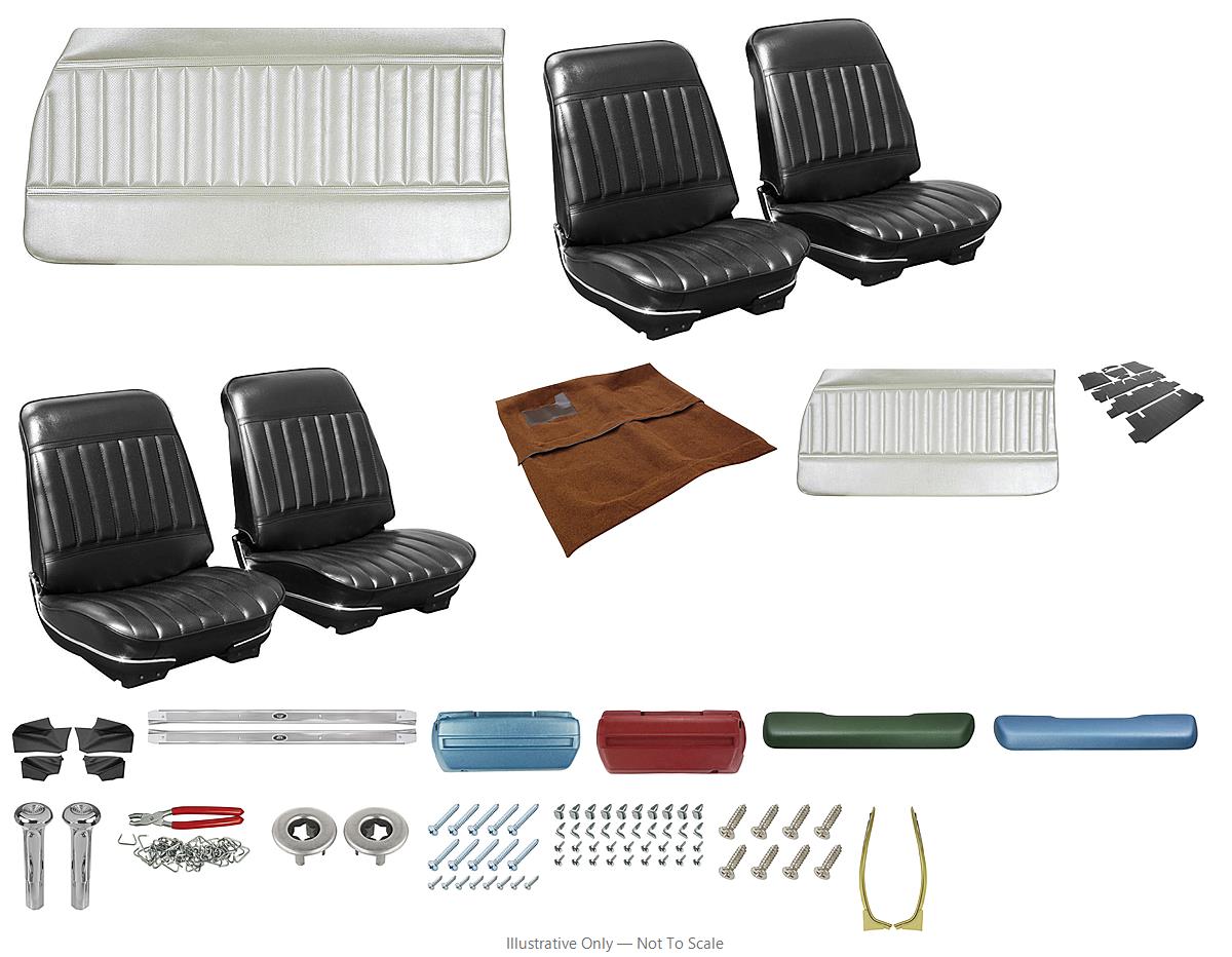 Photo of Interior Kit, 1971-72 Skylark (Custom) Stage II, SB w/ AR, Convertible PW, Lgd