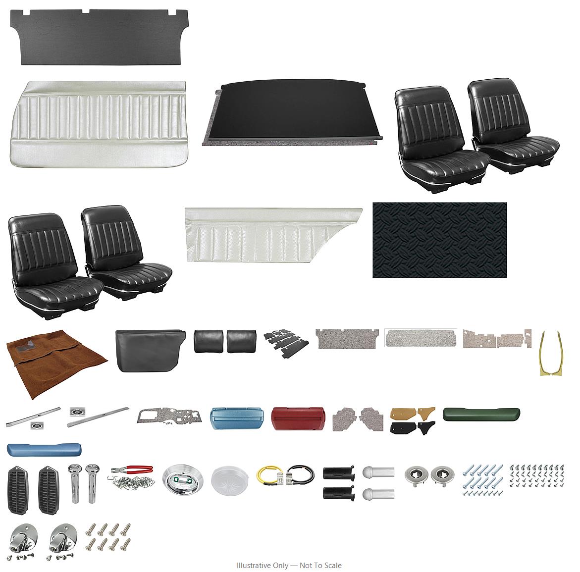Photo of Interior Kit, 1971-72 Skylark (Custom) Stage III, SB w/ AR, Coupe, Legendary