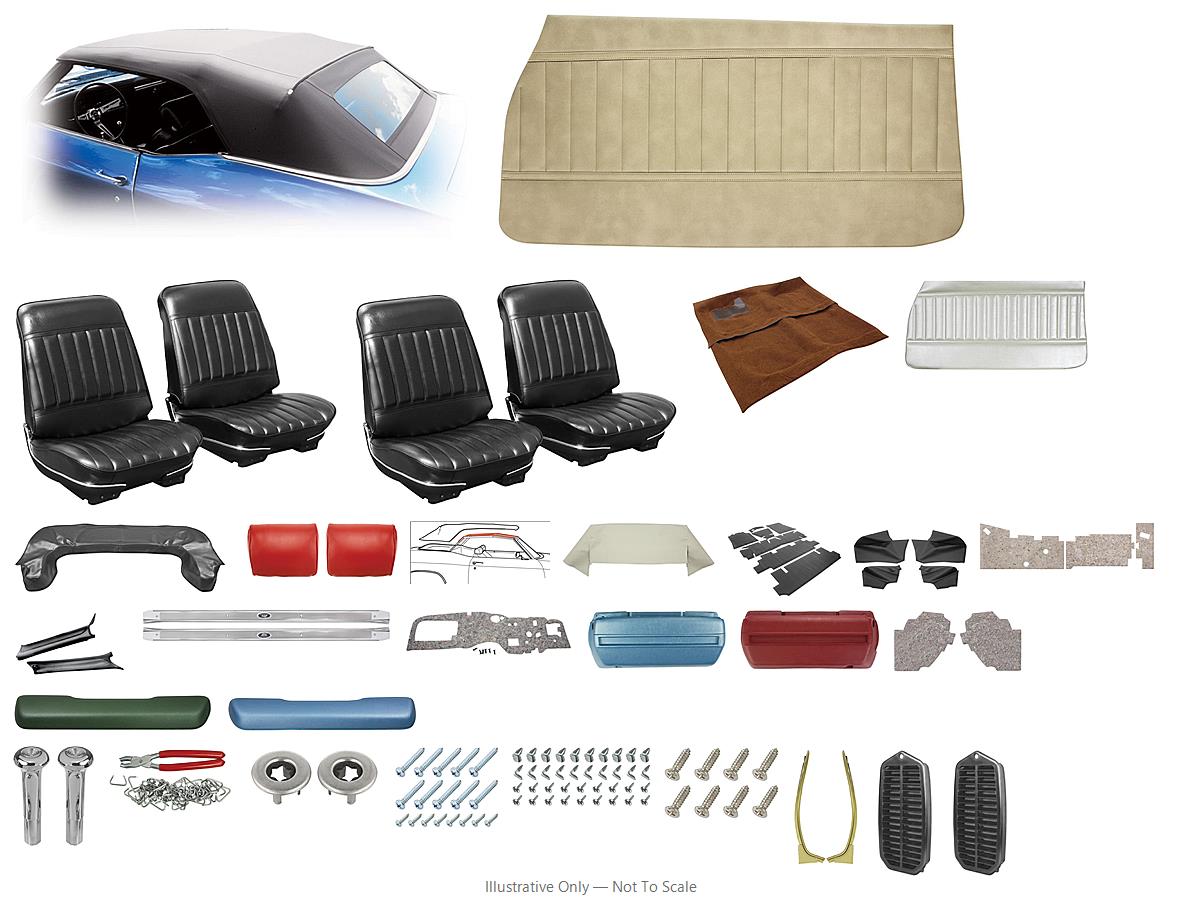 Photo of Interior Kit, 1971-72 Skylark (Custom) Stage III, SB w/ AR, Convertible PW, PUI