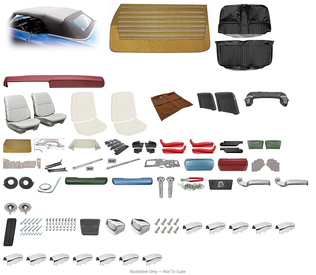 Photo of Interior Kit, 1968 Skylark Stage IV, Buckets, Convertible, w/o AC PUI