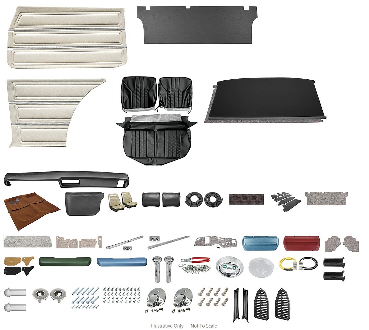 Photo of Interior Kit, Stage III, 1969 Skylark Coupe, Standard Bench, w/AC LEG