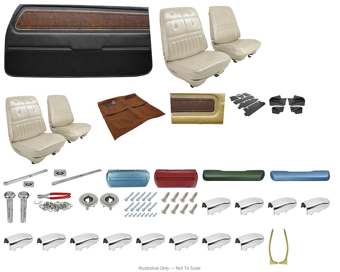Photo of Interior Kit, 1970 Cutlass Holiday & 442 , Stage II, Bench, Cnv, Distinctive
