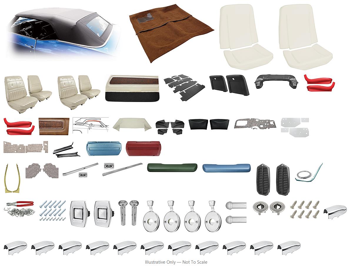 Photo of Interior Kit, 1970 Cutlass Holiday & 442 , Stage III, Buckets, CnvP, Legendary