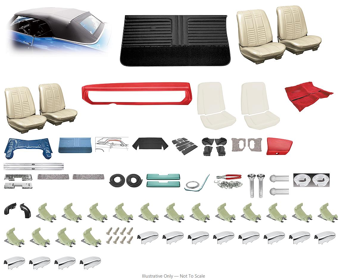 Photo of Interior Kit, 1966 Cutlass Holiday, Stage III, Buckets, Convertible, Distinctive