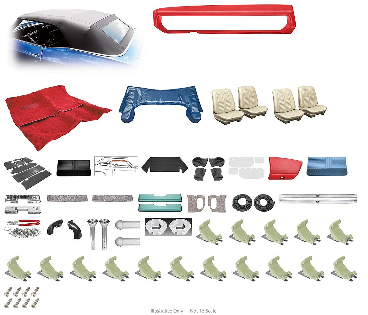 Photo of Interior Kit, 1966 Cutlass Holiday, Stage III, Bench, Convertible, Legendary
