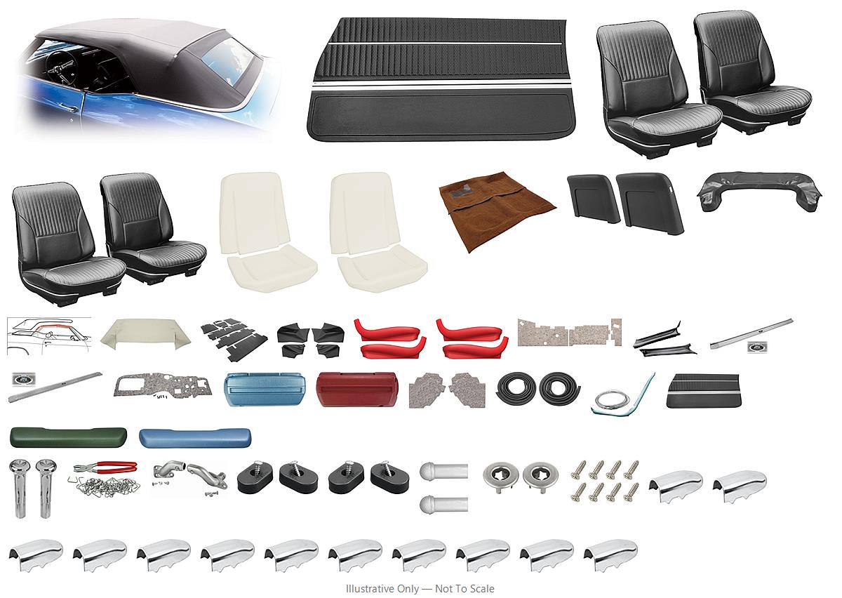 Photo of Interior Kit, 1968 Cutlass/442, Stage III, Buckets, Convertible, Plastic Wndw DI