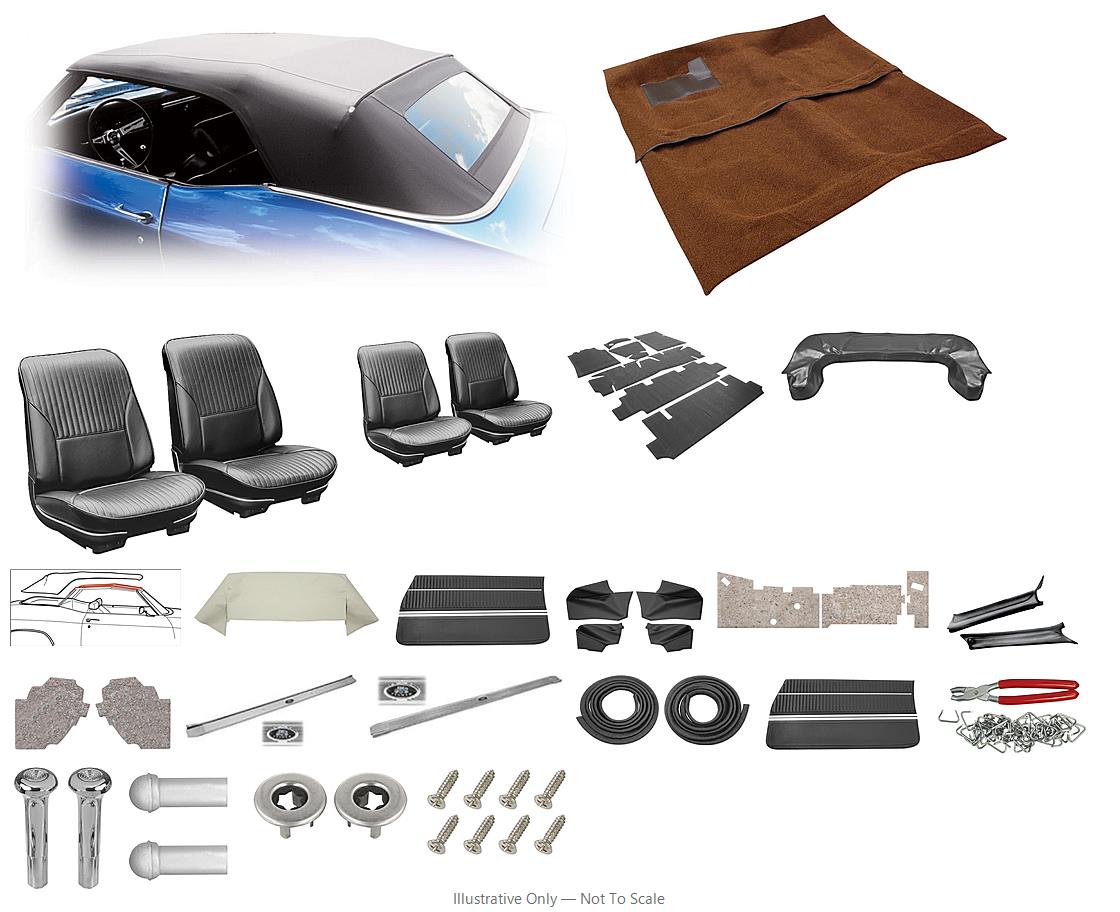 Photo of Interior Kit, 1968 Cutlass/442, Stage III, Bench, Convertible, Plastic Window DI