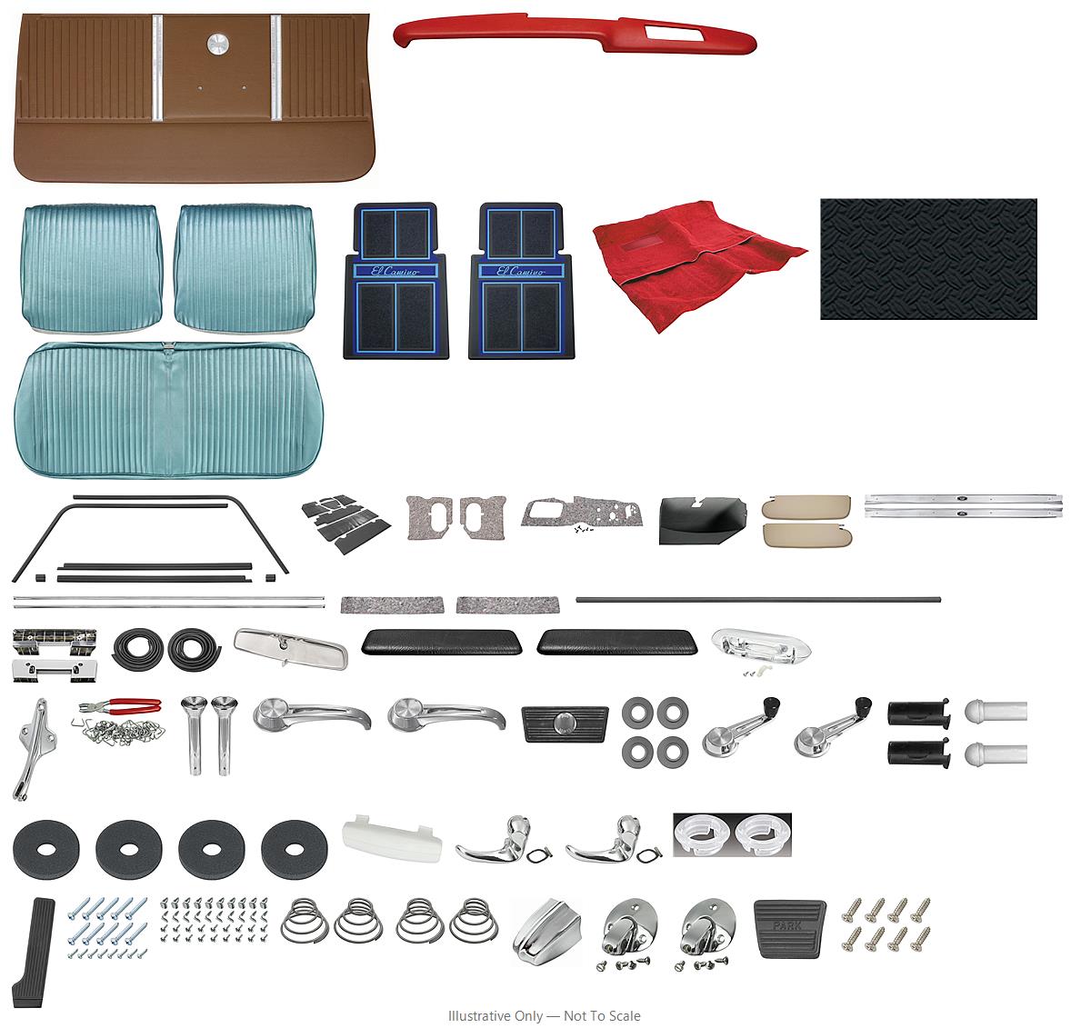 Photo of Interior Kit, 1964 El Camino Stage IV, Split Bench-PUI
