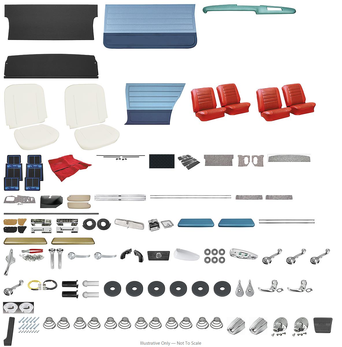 Photo of Interior Kit, 1965 Chevelle Stage IV, Buckets, Coupe-LEGENDARY