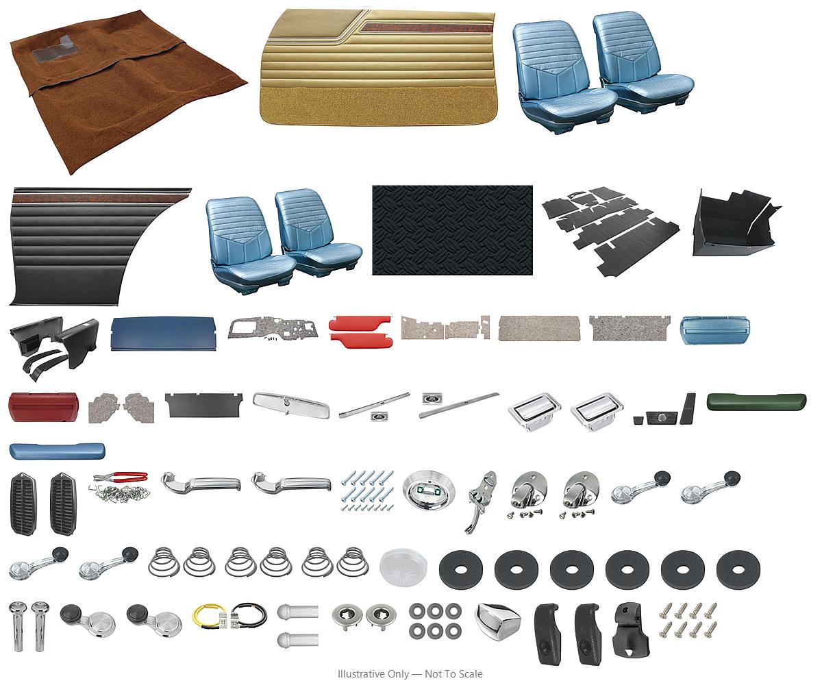 Photo of Interior Kit, 1970 Cutlass 442 Sports Coupe & Sedan, Stage IV, Bench, Dist