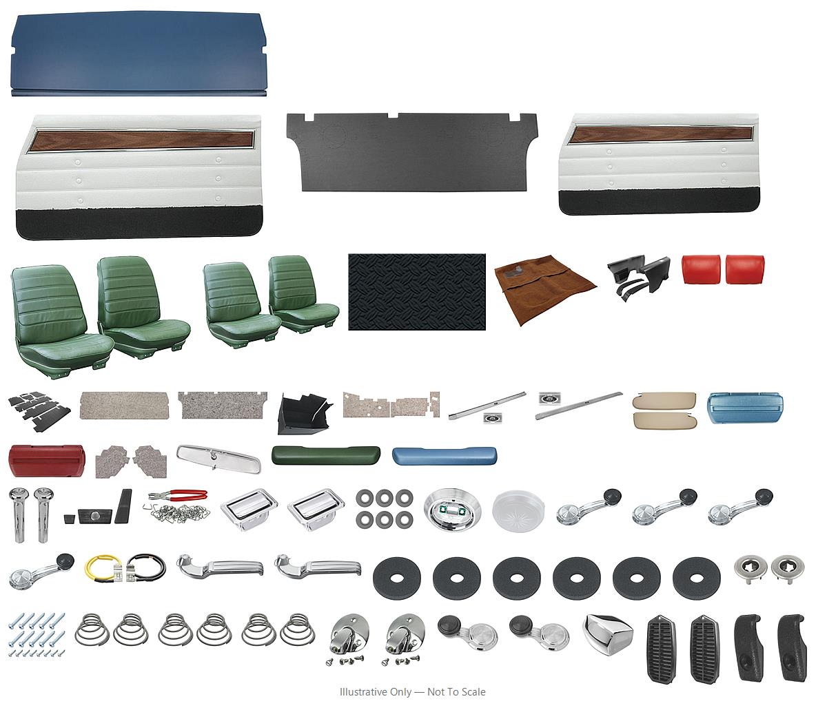Photo of Interior Kit, 1971 Cutlass 442 Sports Coupe & Sedan, Stage IV, Bench, PUI
