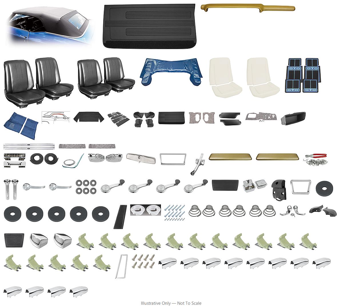Photo of Interior Kit, 1967 GTO/Lemans Convertible, Stage IV, Buckets, PUI