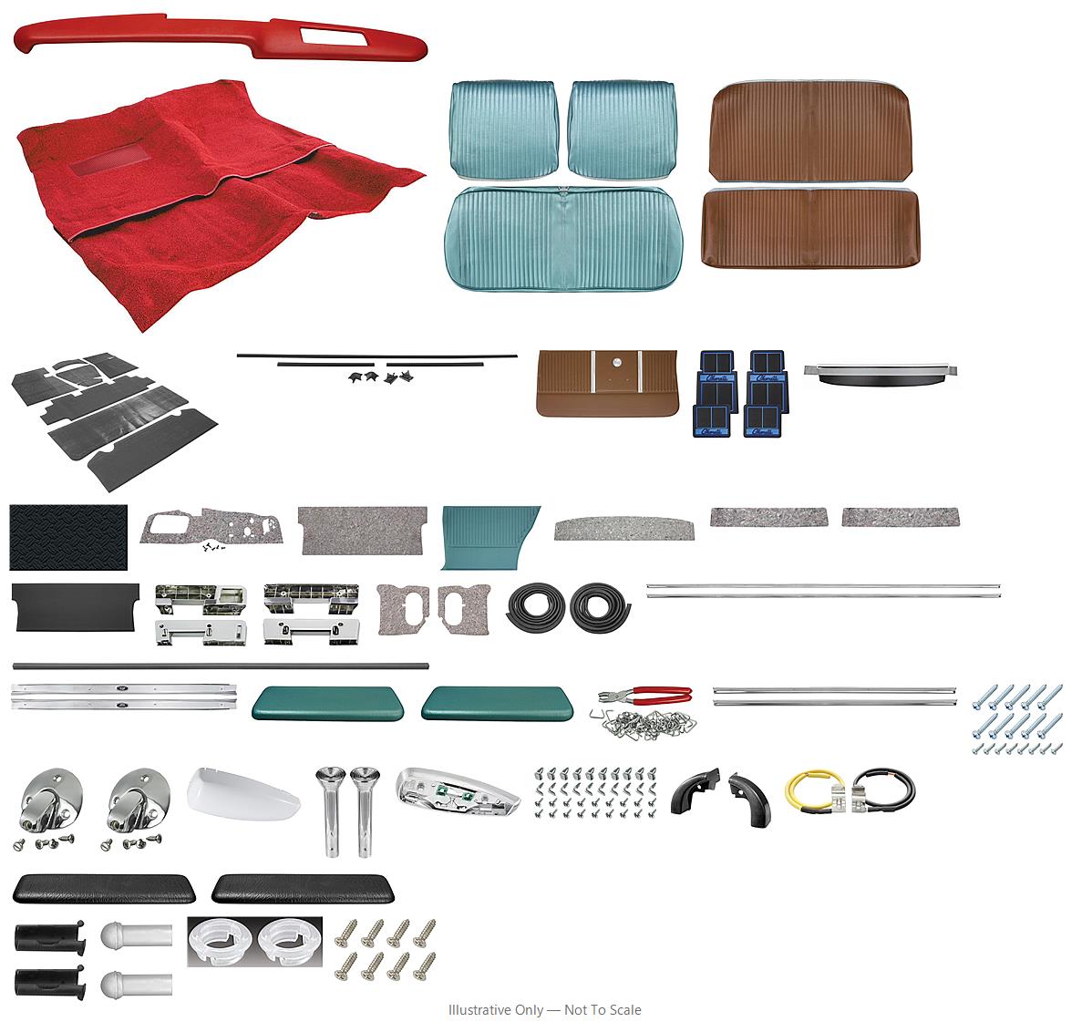 Photo of Interior Kit, 1964 Chevelle Stage III, Split Bench, Coupe-PUI