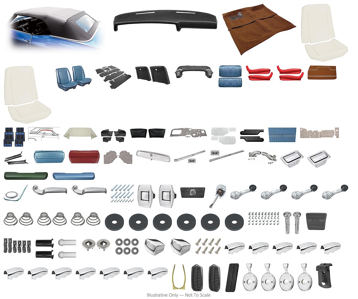 Photo of Interior Kit, 1970 Chevelle Stage IV, Buckets, Convertible PW, Legendary