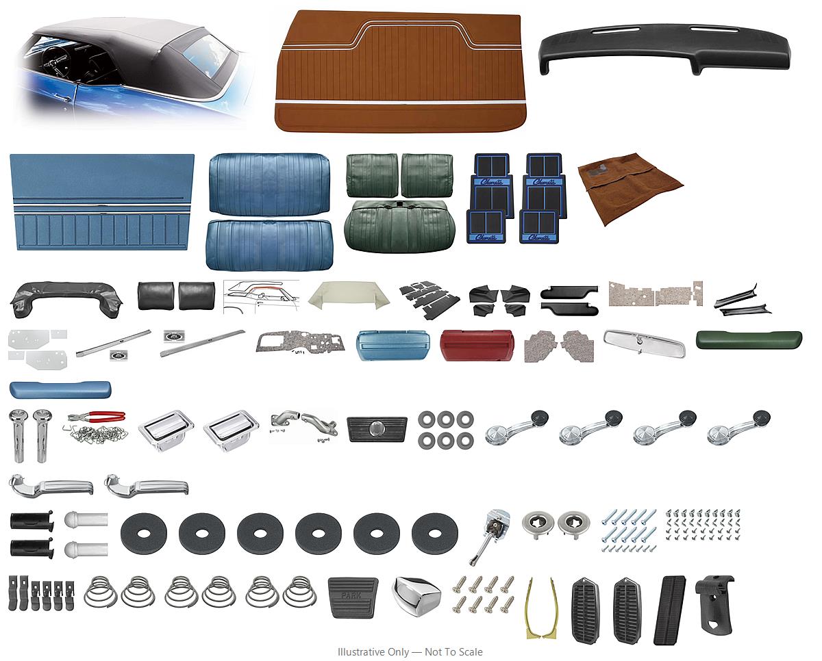 Photo of Interior Kit, 1970 Chevelle Stage IV, Split Bench, Convertible PW, Legendary