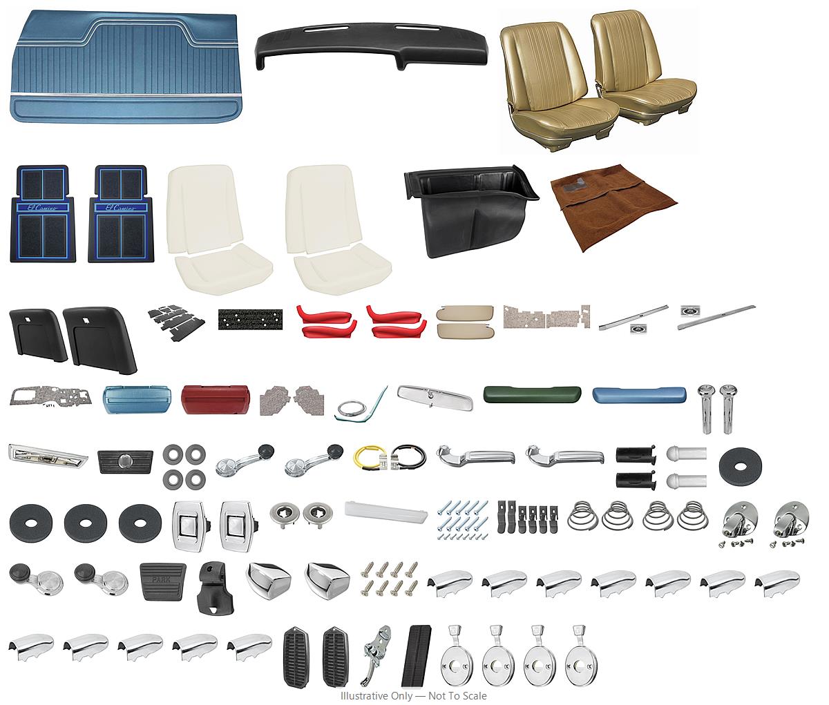 Photo of Interior Kit, 1970 El Camino Stage IV, Buckets, Distinctive