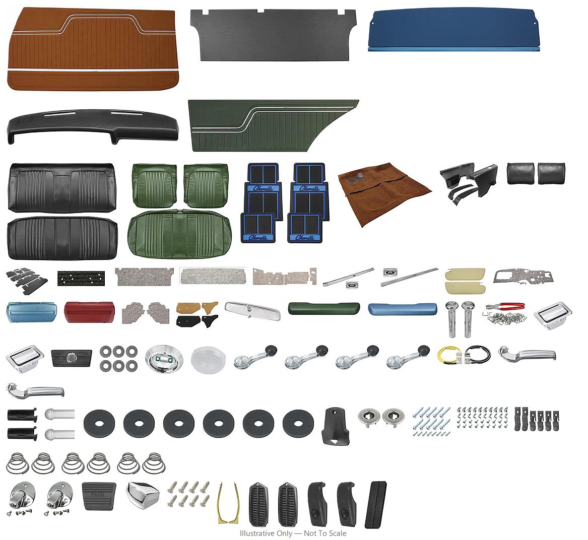 Photo of Interior Kit, 1971-72 Chevelle Stage IV, Split Bench, Coupe, Legendary