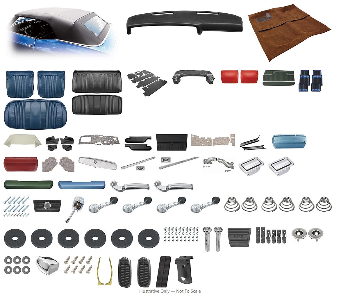Photo of Interior Kit, 1971-72 Chevelle Stage IV, Split Bench, Convertible PW, PUI