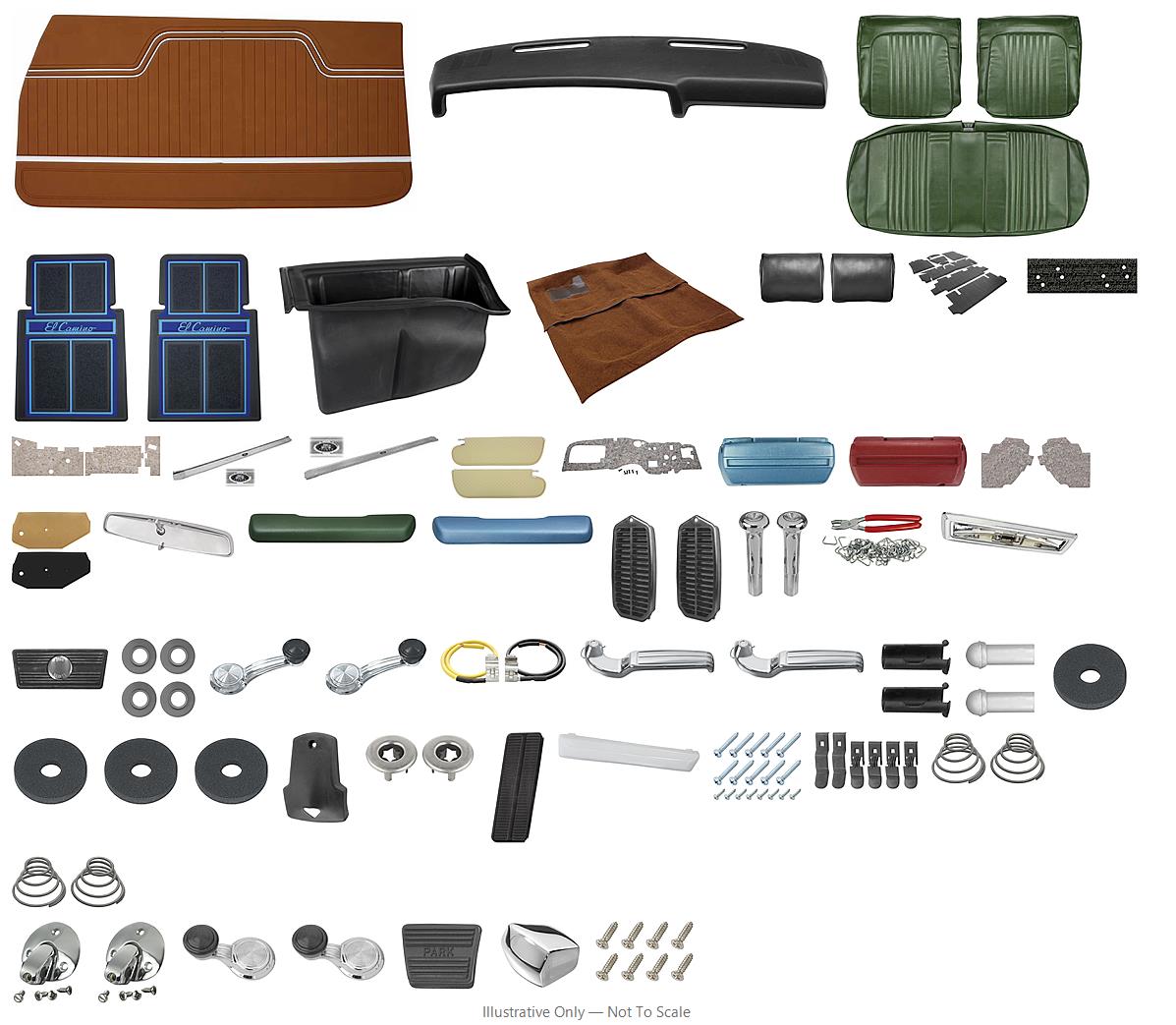 Photo of Interior Kit, 1971-72 El Camino Stage IV, Split Bench, Legendary