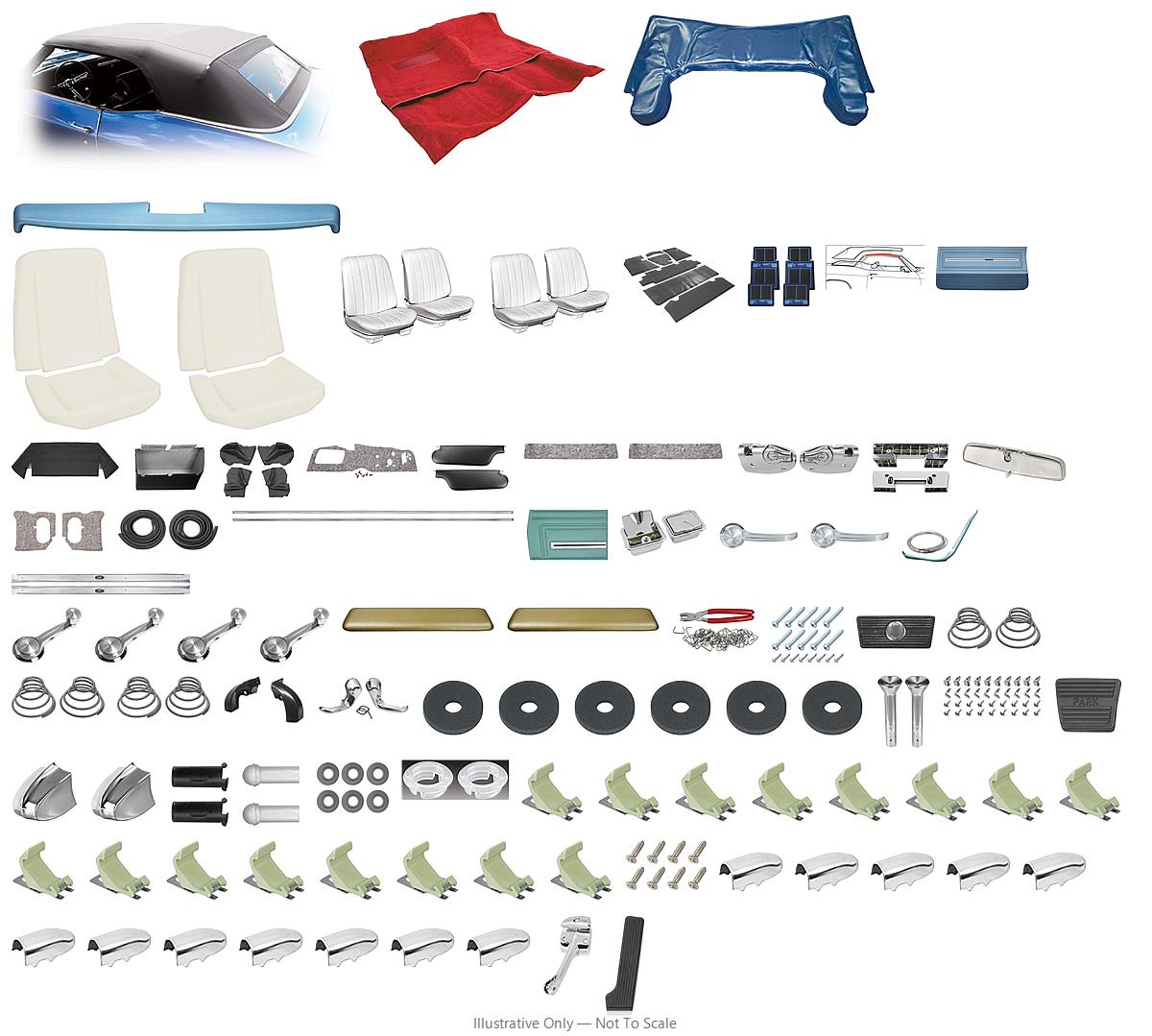 Photo of Interior Kit, 1966 Chevelle Stage IV, Buckets, Convertible, PUI