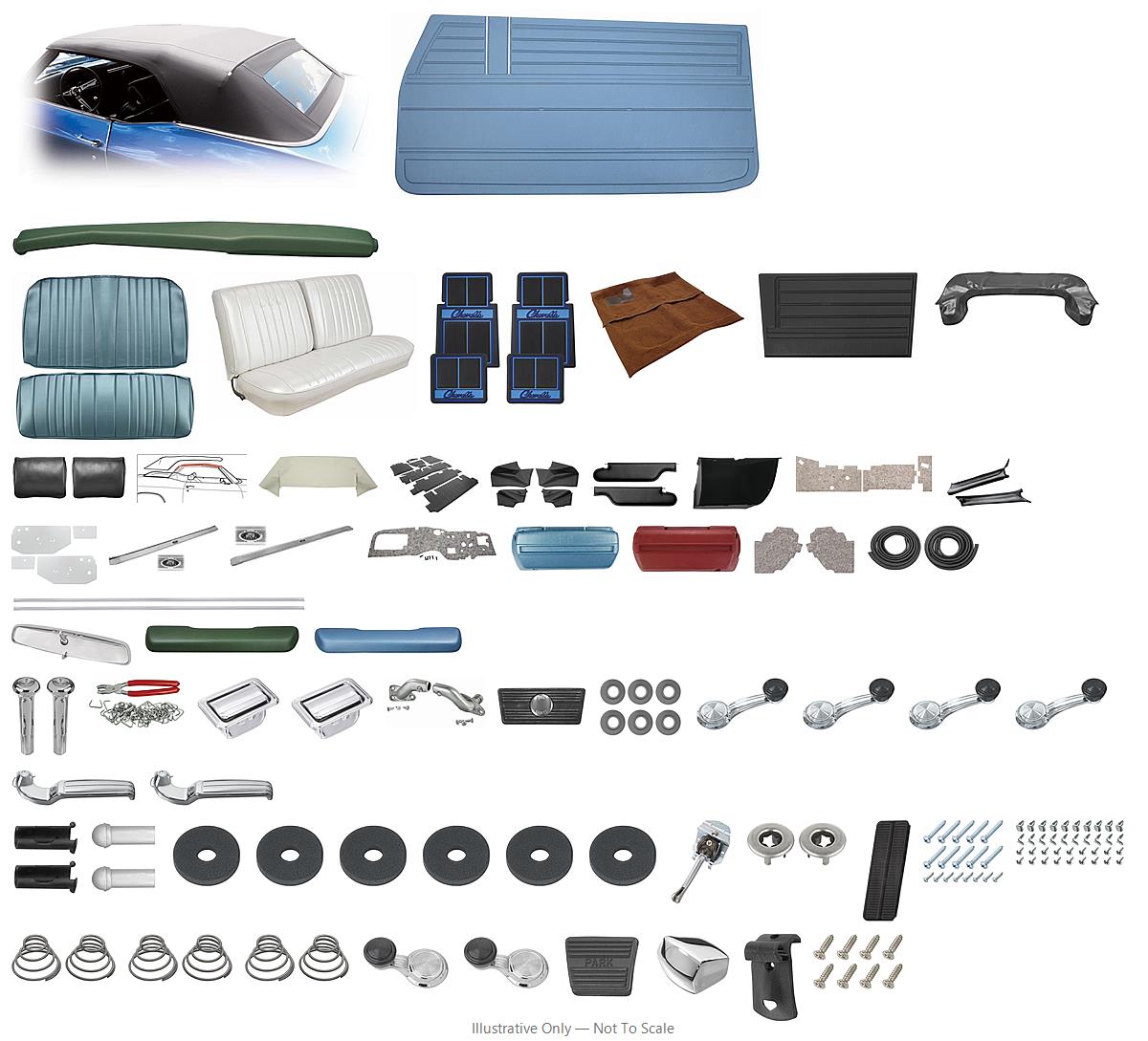 Photo of Interior Kit, 1968 Chevelle Stage IV, Split Bench, Convertible Plastic LEG