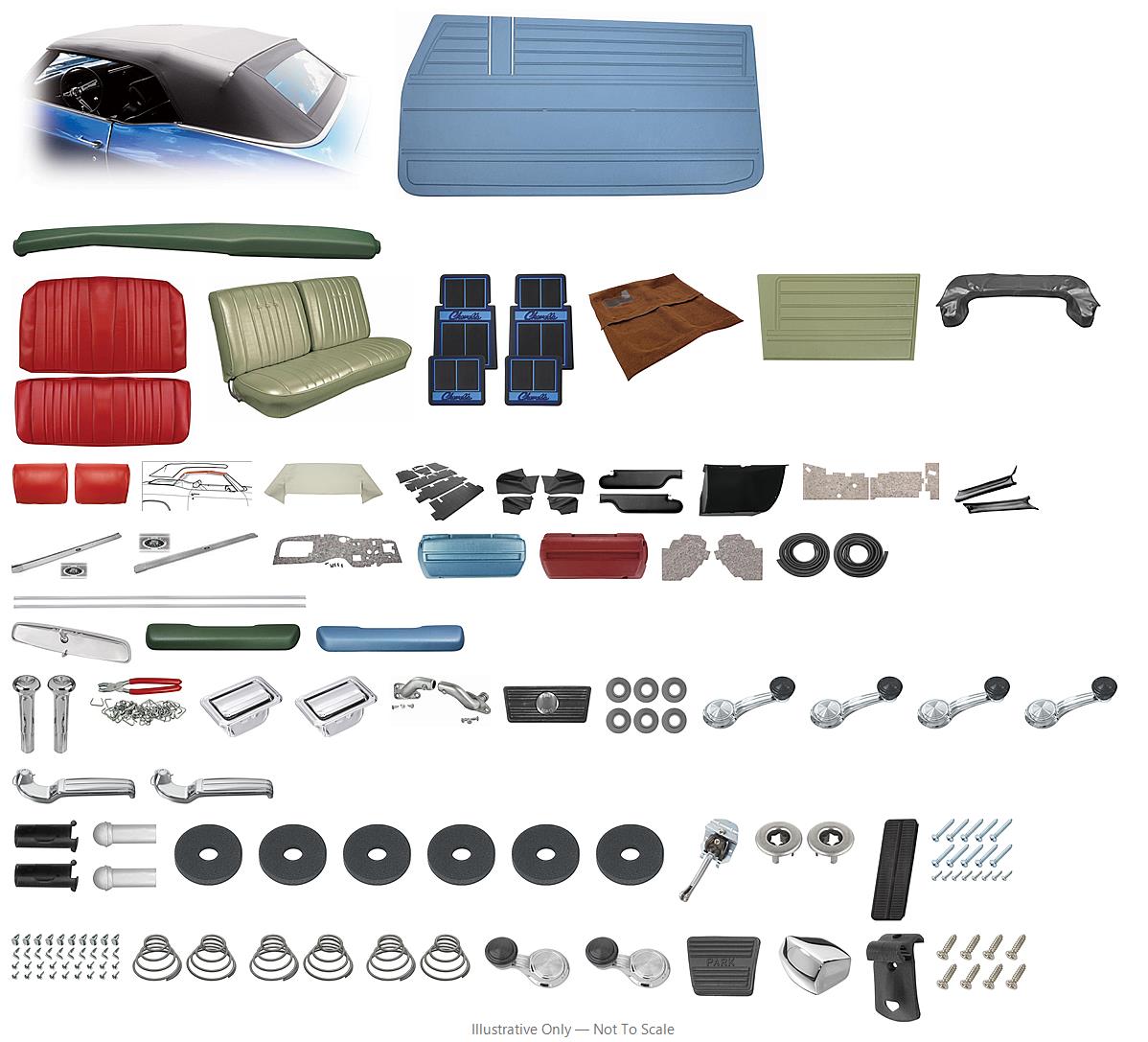 Photo of Interior Kit, 1968 Chevelle Stage IV, Split Bench, Convertible Plastic PUI