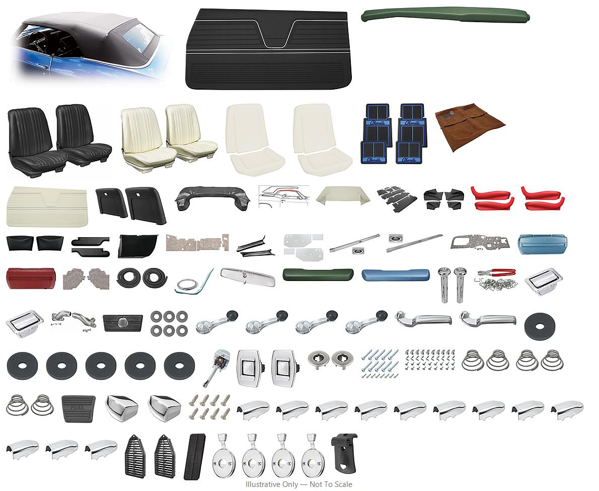 Photo of Interior Kit, 1969 Chevelle Stage IV, Buckets, Convertible Plastic LEG