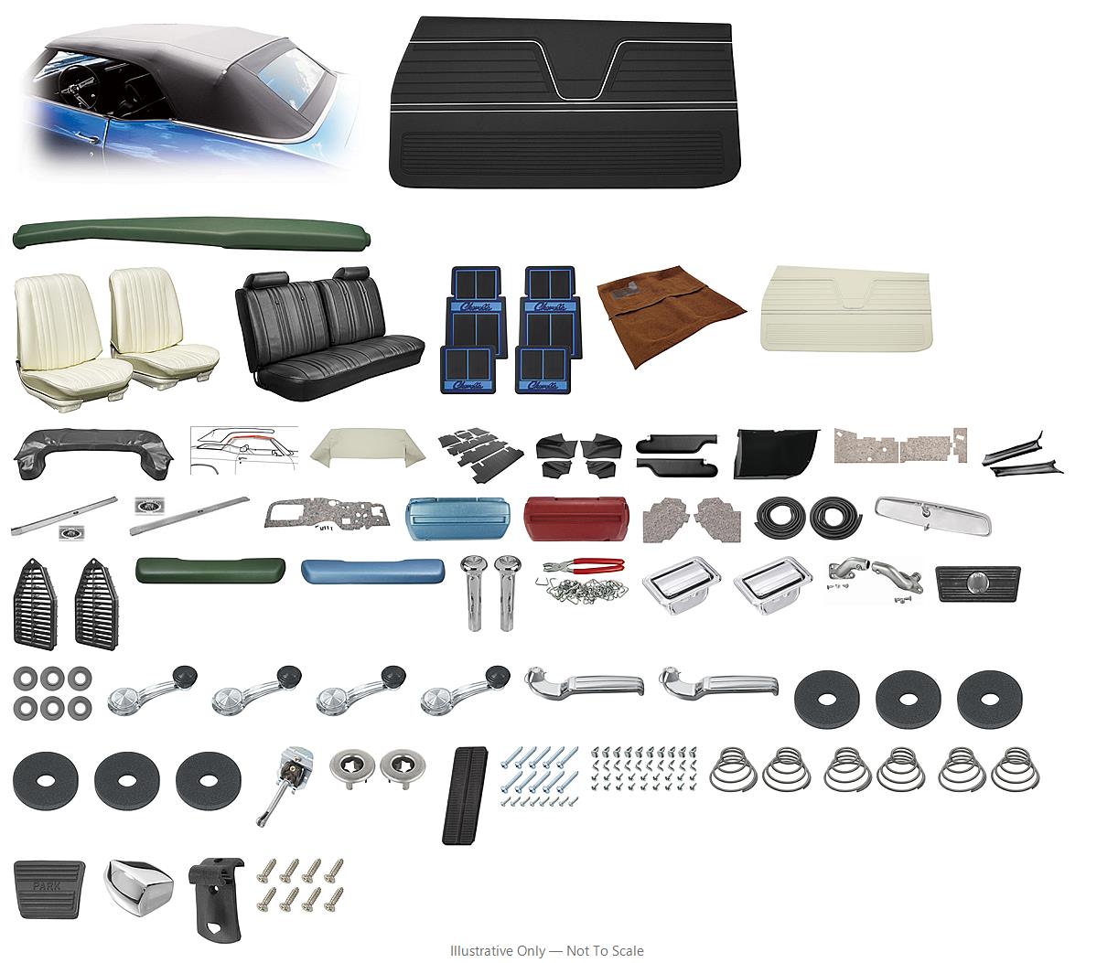 Photo of Interior Kit, 1969 Chevelle Stage IV, Split Bench, Convertible Plastic DI