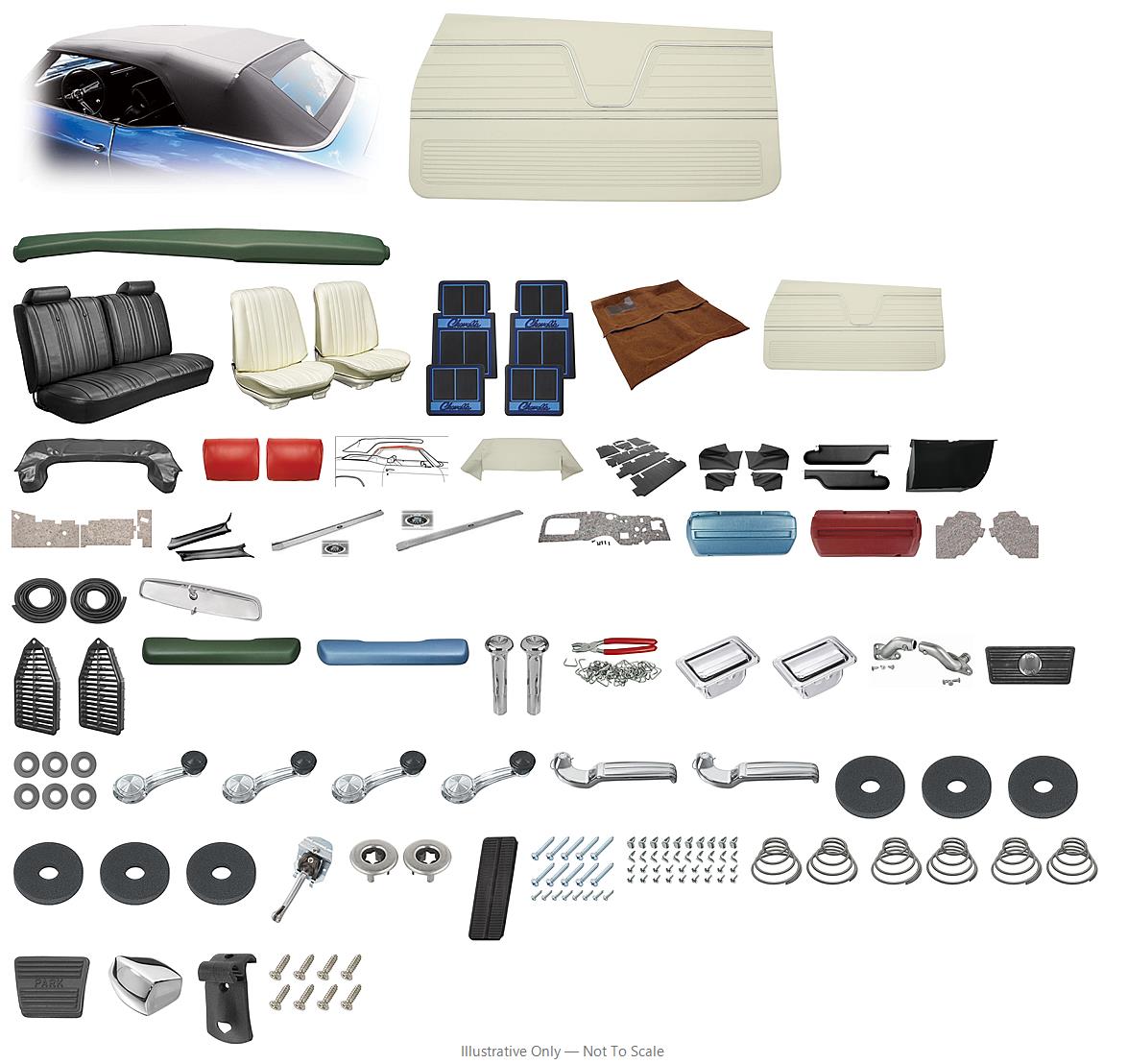 Photo of Interior Kit, 1969 Chevelle Stage IV, Split Bench, Convertible Plastic PUI